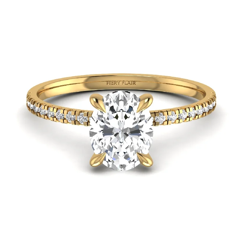 Edwardian flair ring-2.24CT Sparkle Oval Cut Lab Diamond Ring