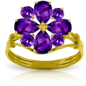 Scored groove necklace-2.43 Carat 14K Solid Yellow Gold What Lies Ahead Amethyst Ring