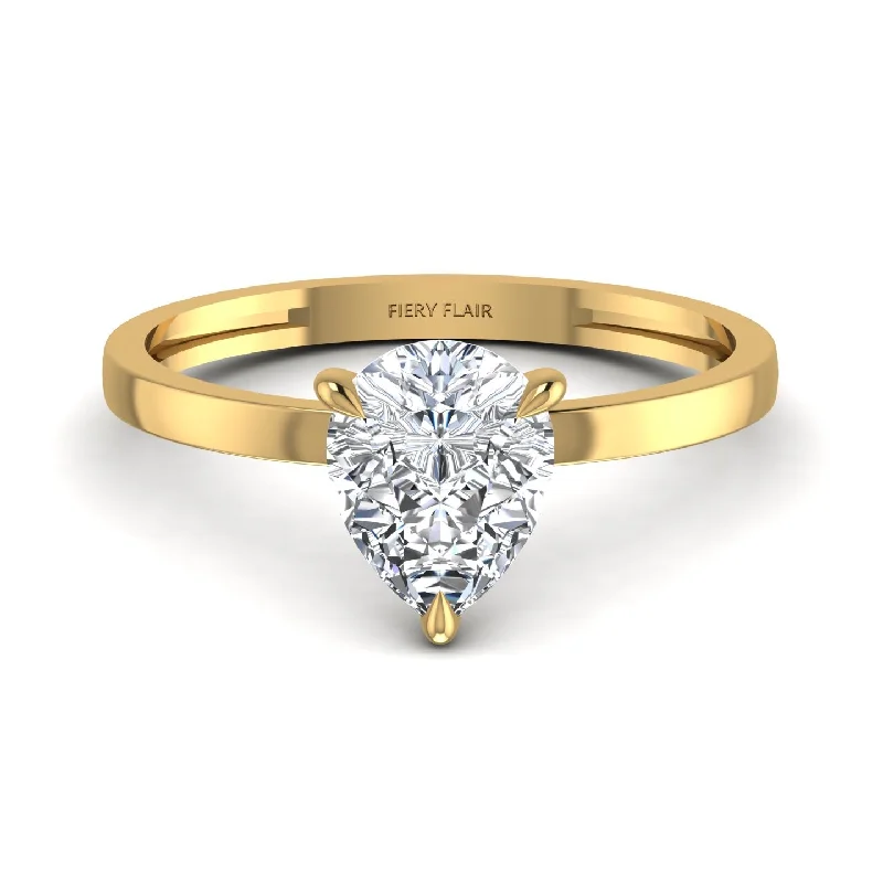 Poppy sprout ring-2CT Exquisite Pear Cut Lab Diamond Ring