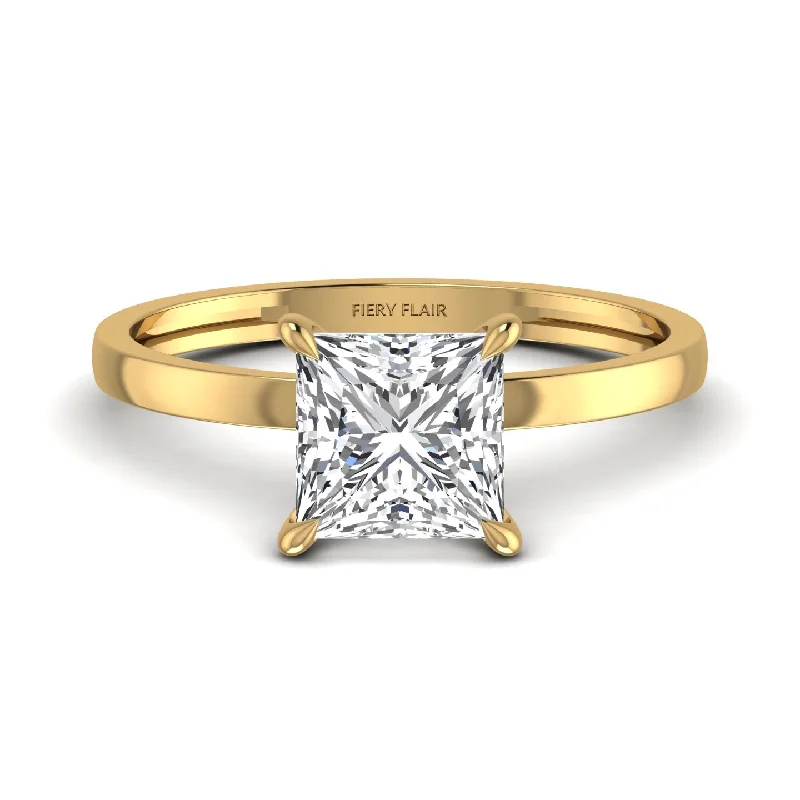 Glazed gem ring-2CT Princess Cut Lab Diamond Ring