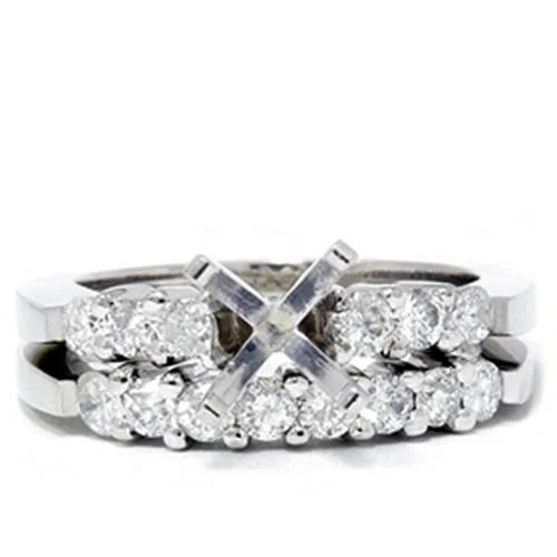 Multi-metal ring-3/4ct Diamond Engagement Matching Ring Setting Semi Mount