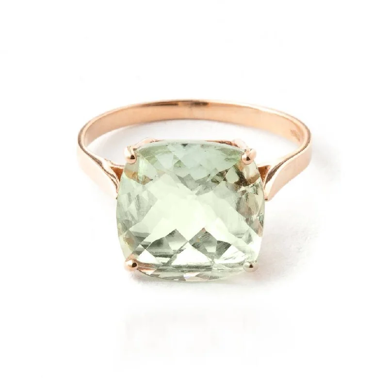 Cedar nut necklace-3.6 Carat 14K Solid Rose Gold Spellbound Green Amethyst Ring