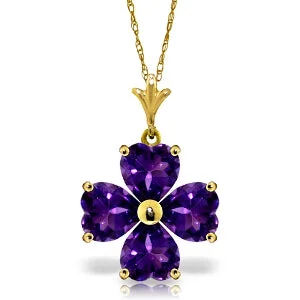 Baroque bend necklace-3.8 Carat 14K Solid Yellow Gold Desdemonia Amethyst Necklace