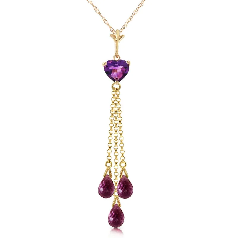 Knit chain necklace-4.75 Carat 14K Solid Yellow Gold Always Love Amethyst Necklace