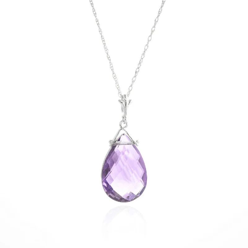 Spiral tendril necklace-5.1 Carat 14K Solid White Gold North Wind Amethyst Necklace