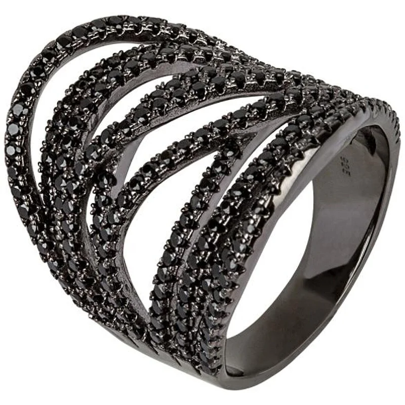 Soft hue ring-925 Sterling Silver Black Spinel Ring