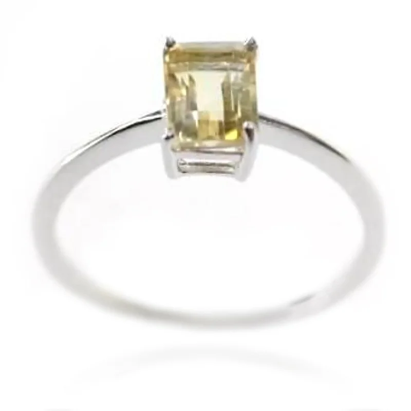 Tiered stack ring-925 Sterling Silver Citrine Gemstone Solitaire Ring