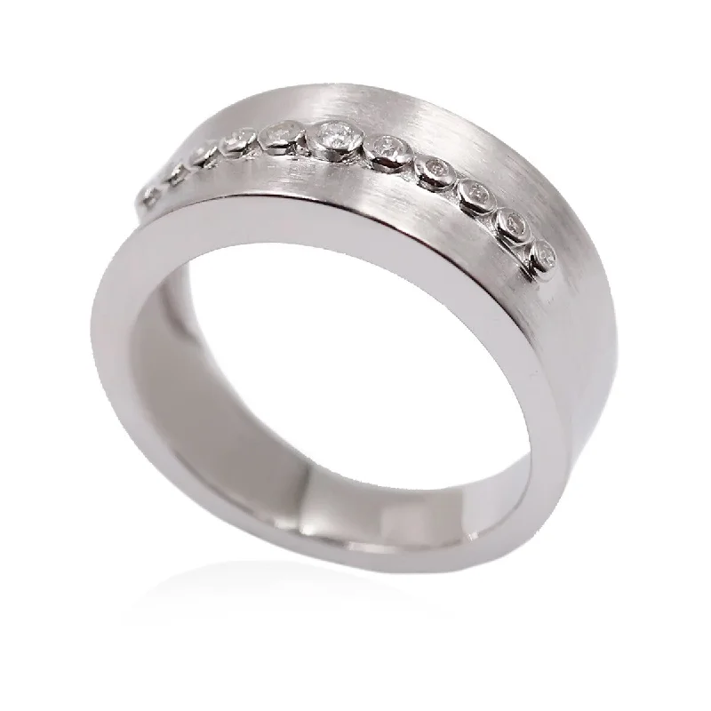 Woven cord ring-925 Sterling Silver Diamond Band Ring