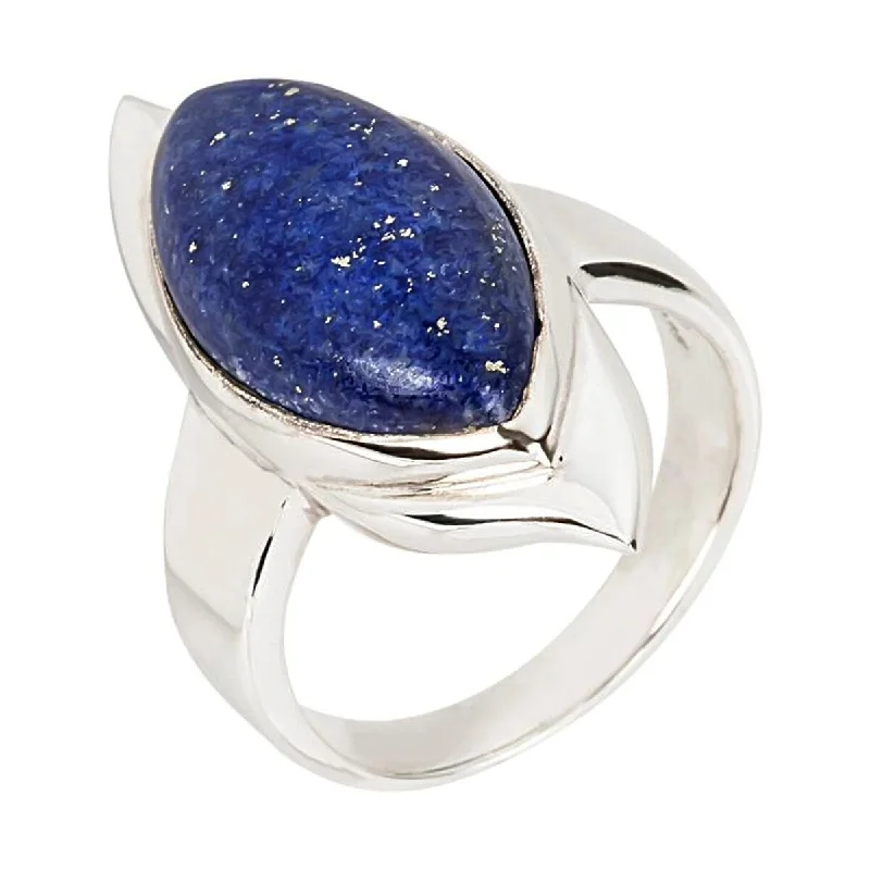 Frosted quartz ring-925 Sterling Silver Lapis Lazuli Classic Ring