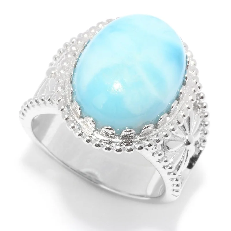 Moor grass ring-925 Sterling Silver Larimar Ring