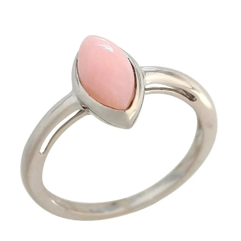 Coral branch ring-925 Sterling Silver Pink Opal Solitaire Ring