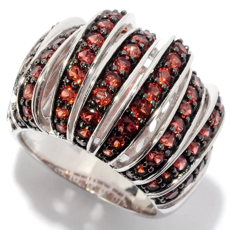 Split husk ring-925 Sterling Silver Red Garnet Gemstone Band Ring