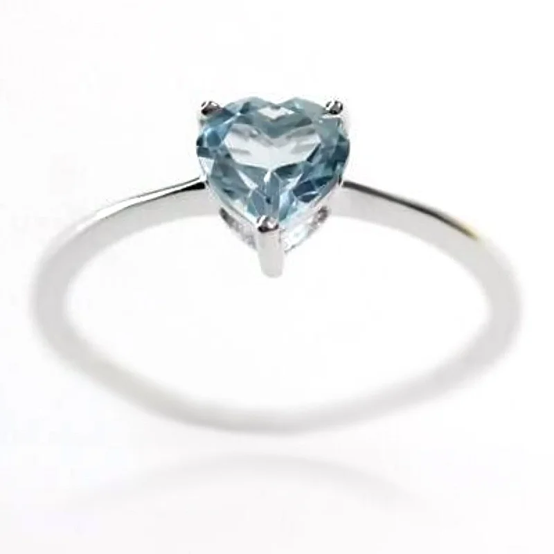 Frosted quartz ring-925 Sterling Silver Sky Blue Topaz Gemstone Solitaire Ring