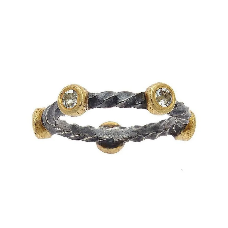 Dew bead ring-Ara 24k Twisted Diamond Band