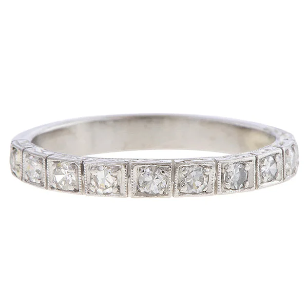 Brass cast ring-Art Deco Diamond Band