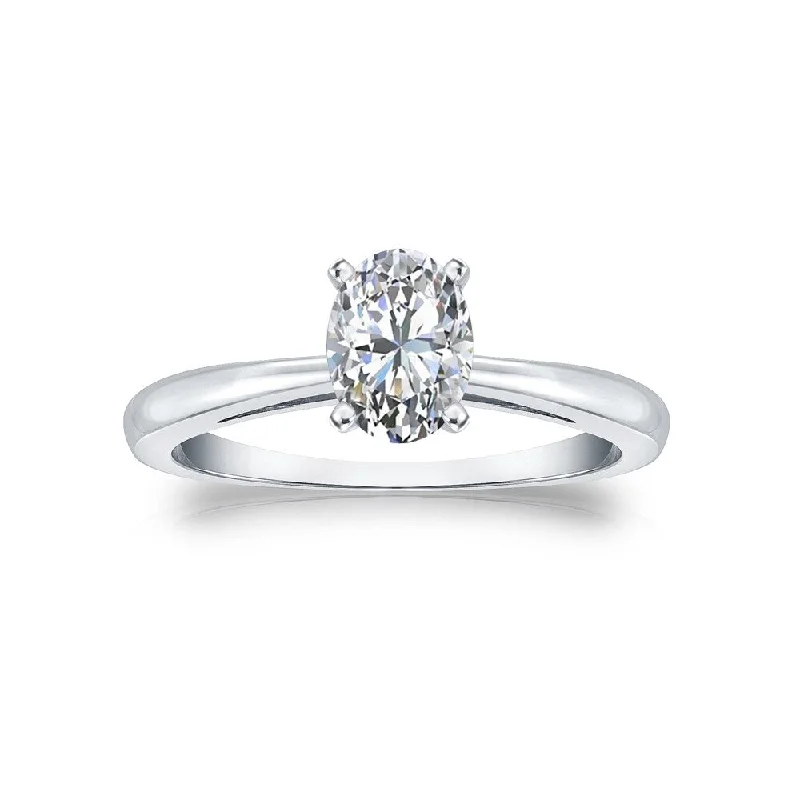 Star-cut zircon ring-Auriya 14k Gold 3/4ctw Oval-cut Solitaire Diamond Engagement Ring (H-I, I1-I2)