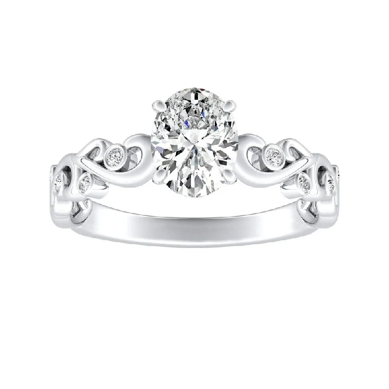 Flicker spark ring-Auriya 18k Gold 1/3ctw Vintage Oval-cut Solitaire Diamond Engagement Ring