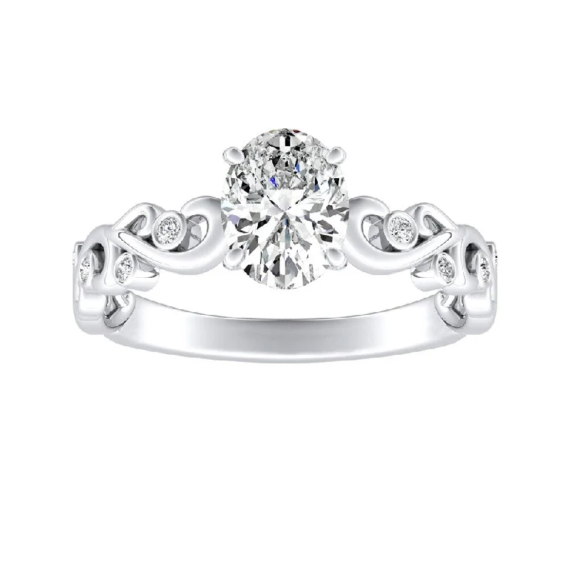 Molten alloy ring-Auriya 1ctw Vintage Oval-cut Solitaire Diamond Engagement Ring Platinum (H-I, SI1-SI2)