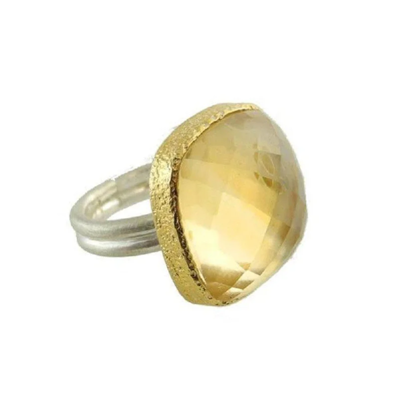 Wavy stripe ring-Citrine Ring