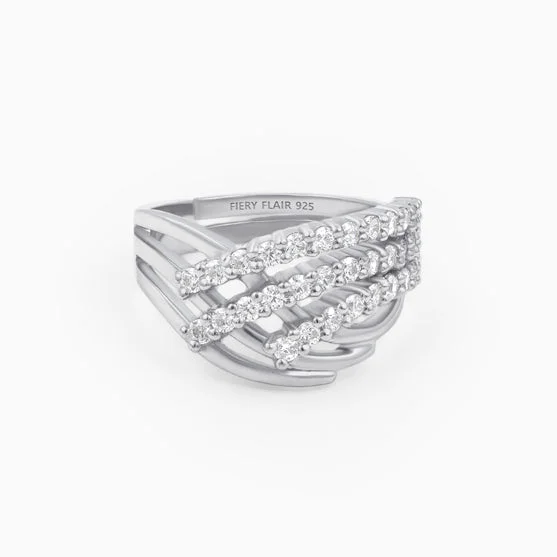 Ruffled edge ring-925 Silver Crossover Classic Ring