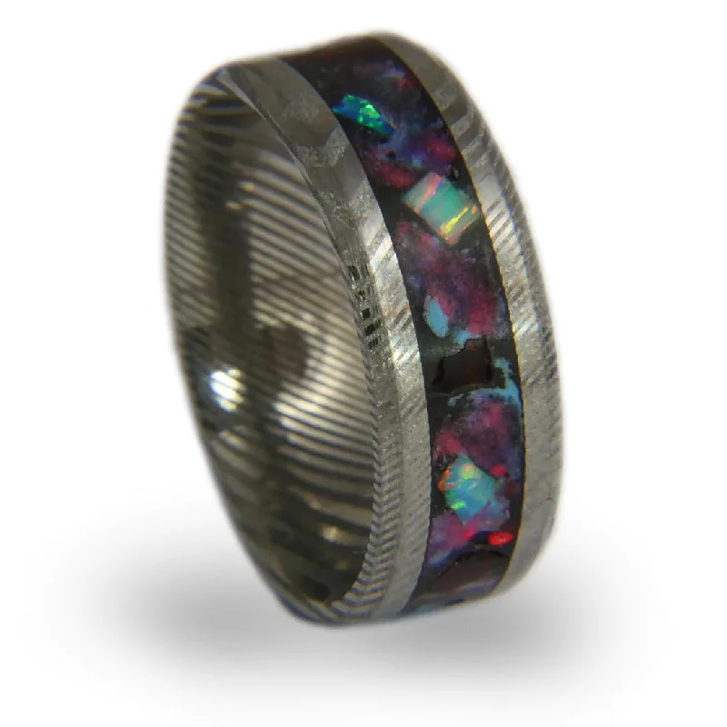 Milky haze ring-Custom Glowstone Cremation Ring with Ashes