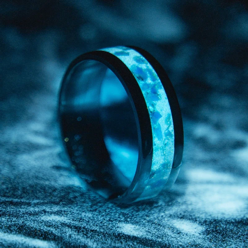 Sixteen-stone ring-Custom Titanium Glowstone Ring