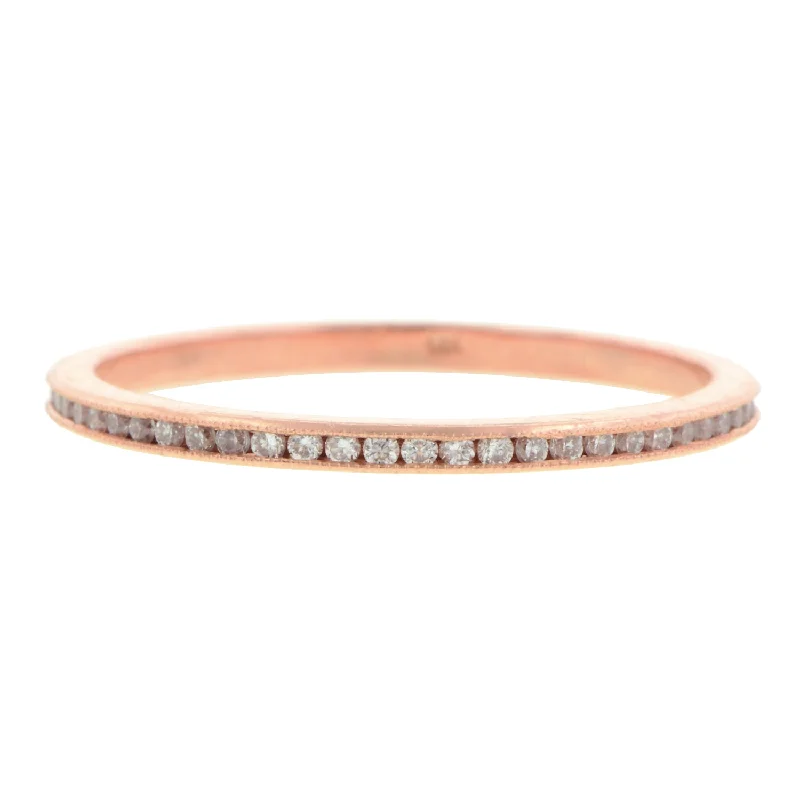 Steel toned ring-Diamond Eternity Band, 0.25ctw. Pink Gold