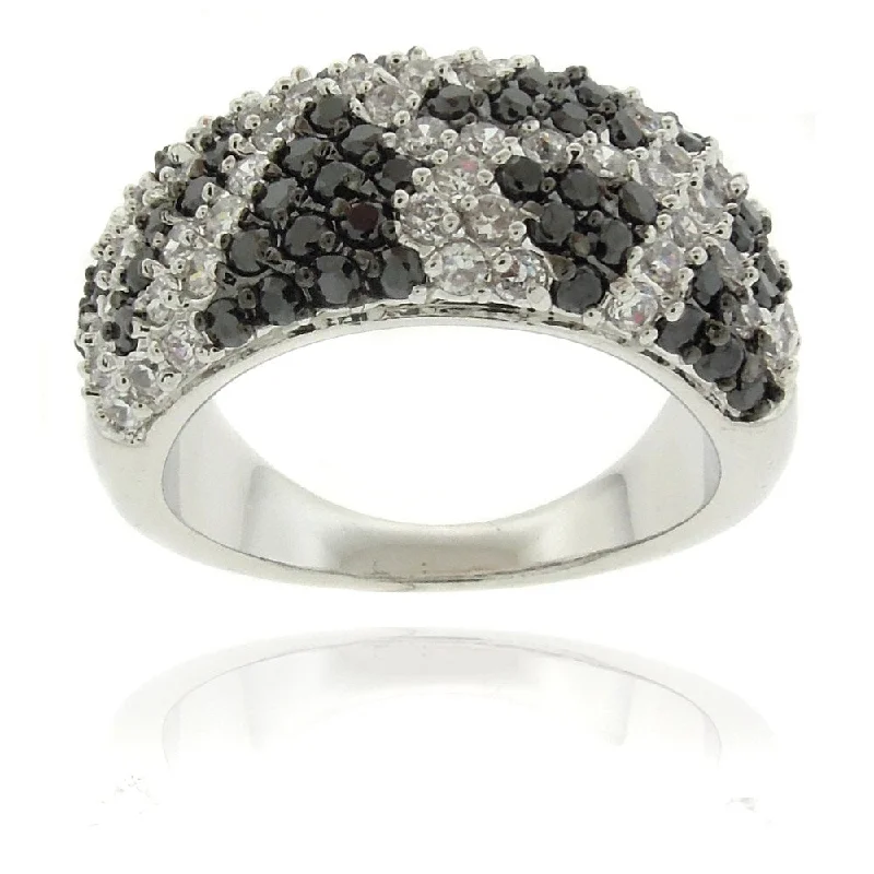 Willow wrap ring-Dolce Giavonna Silverplated Cubic Zirconia Python Print Ring