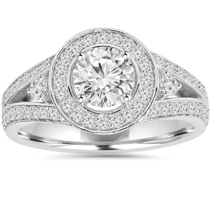 Delicate swirl ring-Eco-Friendly 14k White Gold 1.55 ct TDW Lab-Grown Diamond Wedding Ring