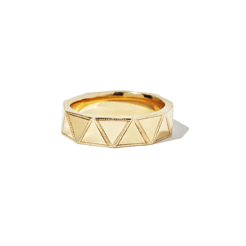 Twisted twig ring-Faceted Triangle Ring