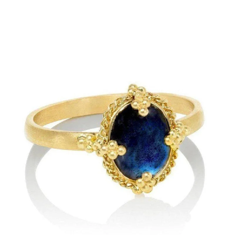 Classic flair ring-Medium Oval Tanzanite Ring