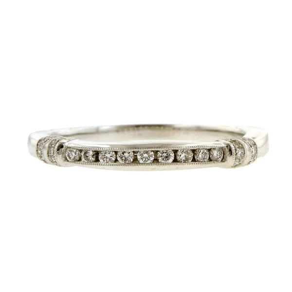 Scuffed edge ring-Channel Set Diamond Wedding Band Ring