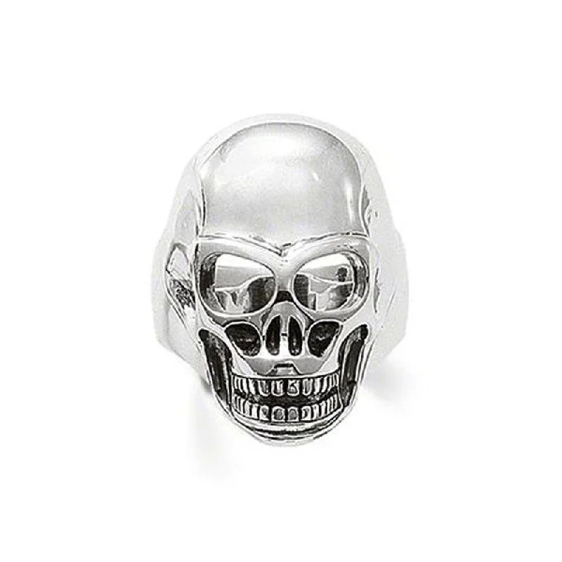 Fluke ridge ring-Polished Skull Ring Size 10.75