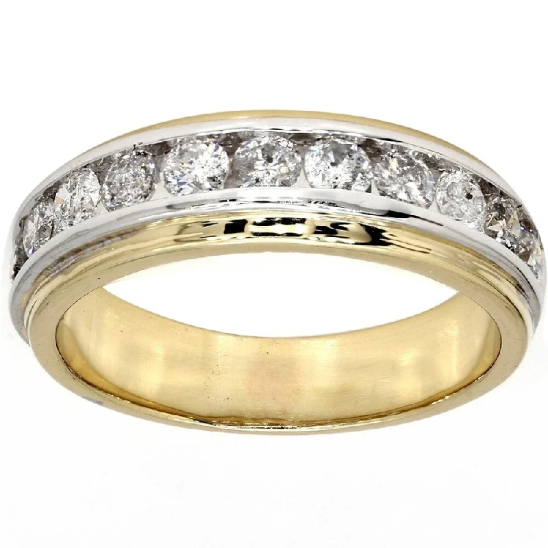 Willow wrap ring-Pompeii3 10k Yellow Gold 1.01 Ct. TDW Diamond Wedding Ring Anniversary Band Channel Set