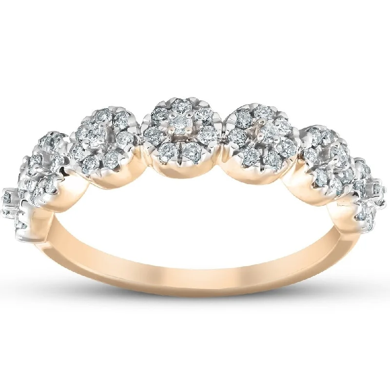 Sisal band ring-Pompeii3 10k Yellow Gold 1/2 Ct TDW Diamond Wedding Ring Womens Anniversary Band