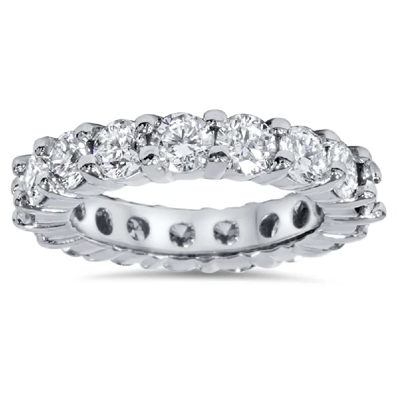 Fir sprig ring-Pompeii3 14k White Gold 4ct TDW Diamond Eternity Wedding Band