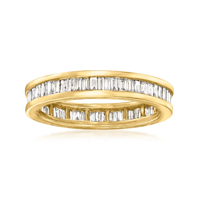 Five-knot ring-Ross-Simons Channel-Set Baguette Diamond Eternity Band in 14kt Yellow Gold