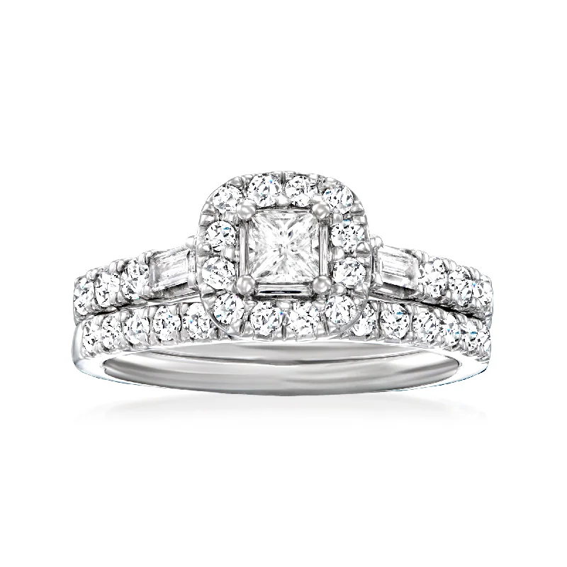 Shell fragment ring-Ross-Simons Diamond Bridal Set: Engagement and Wedding Rings in 14kt White Gold