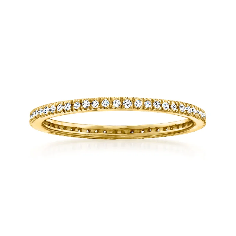 Raised layer ring-RS Pure by Ross-Simons Diamond Eternity Band in 14kt Yellow Gold