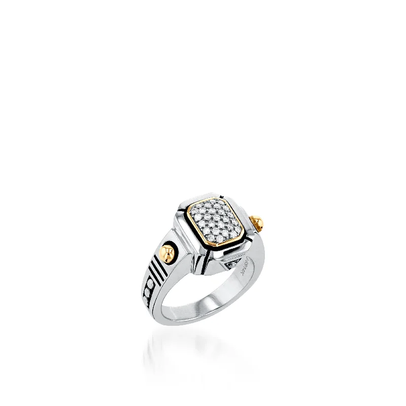 Daisy flower ring-Sahara Small Pave Diamond Ring