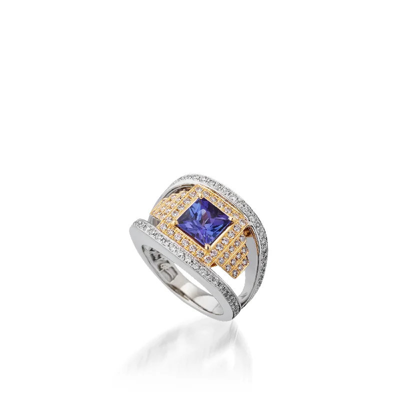 Jade vein ring-Signature Tanzanite Ring