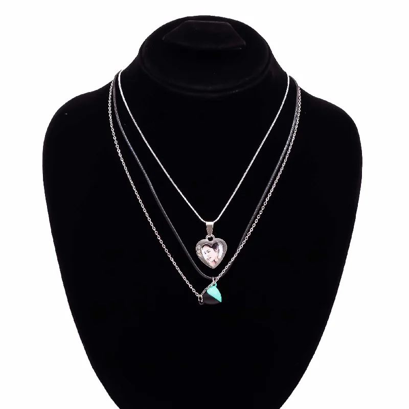 Tiered stack necklace-Pendent O40013