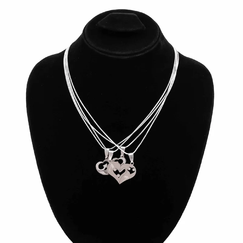 Tattered rim necklace-Silver Pendent O40023