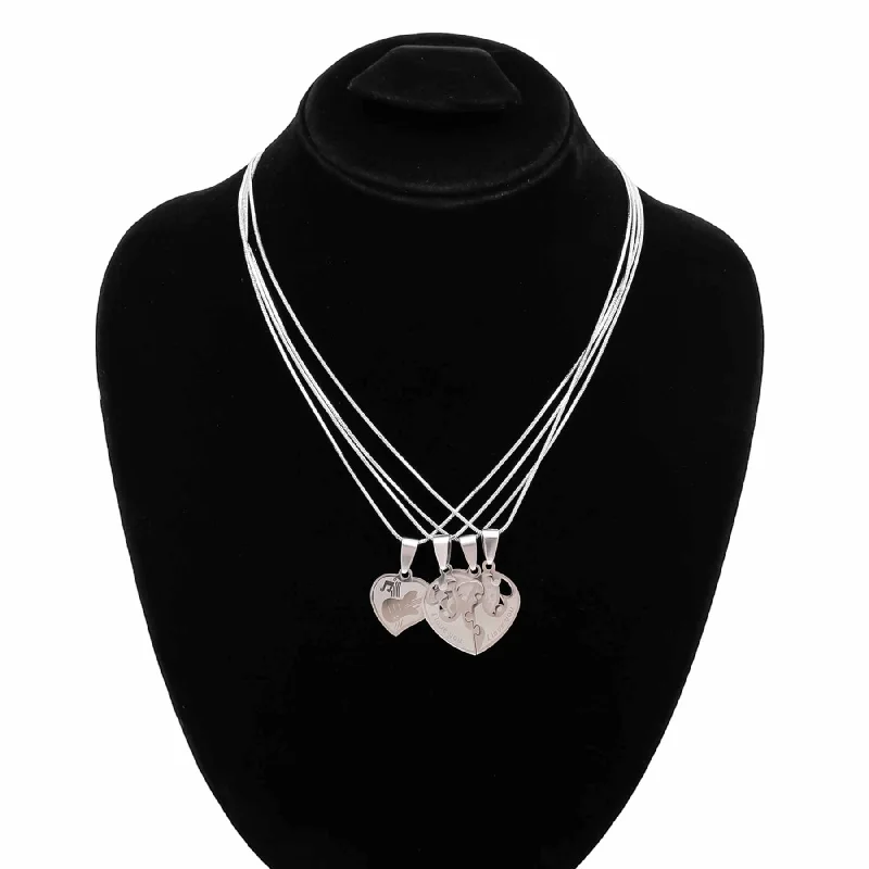 Scuffed edge necklace-Silver Pendent O40024