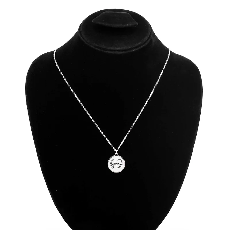 Woven cord necklace-Silver Pendent O40033