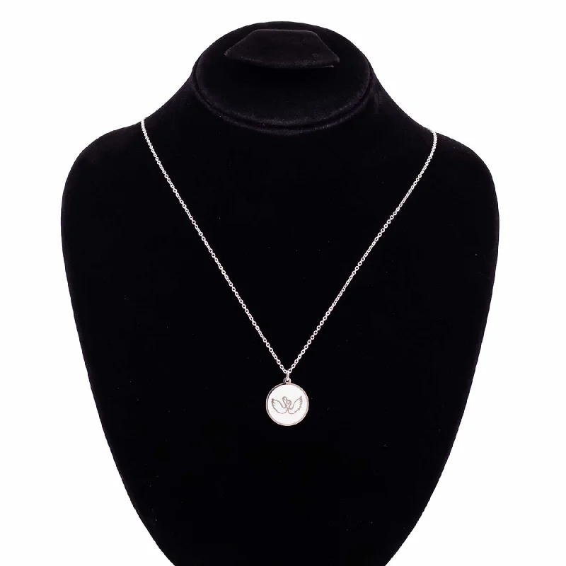 Worn edge necklace-Silver Pendent O40034