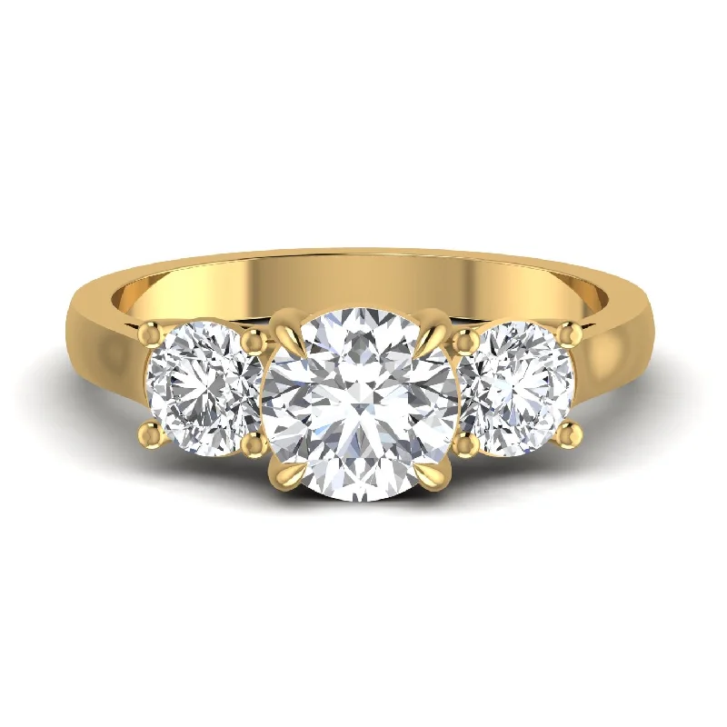 Classic flair ring-Solitaire 2.5CT Diamond Three Stone Ring