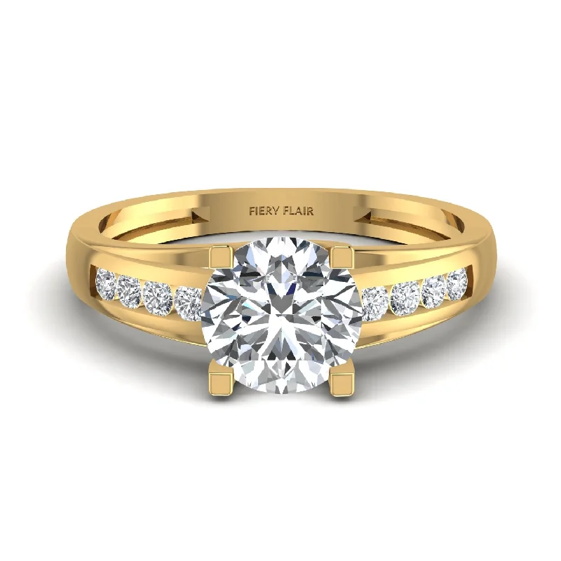 Cedar nut ring-Solitaire Lab Diamond Gold Ring