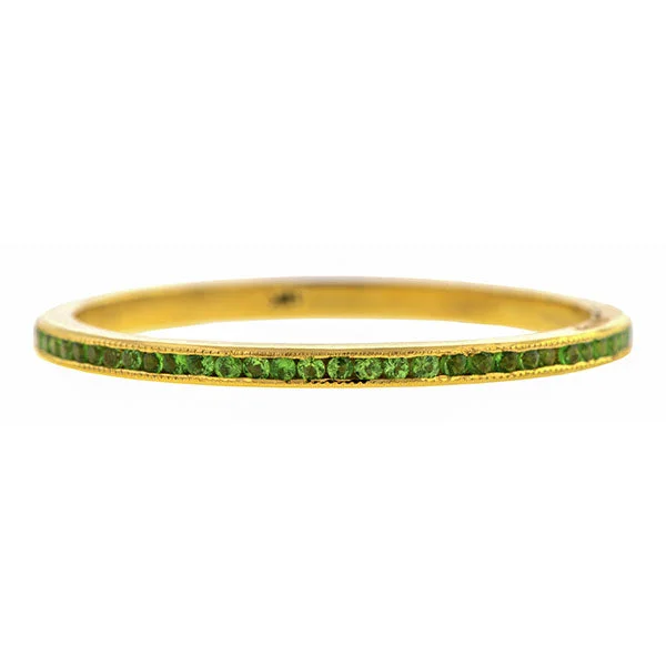 Charred timber ring-Tsavorite Garnet Wedding Eternity Band Ring, Gold