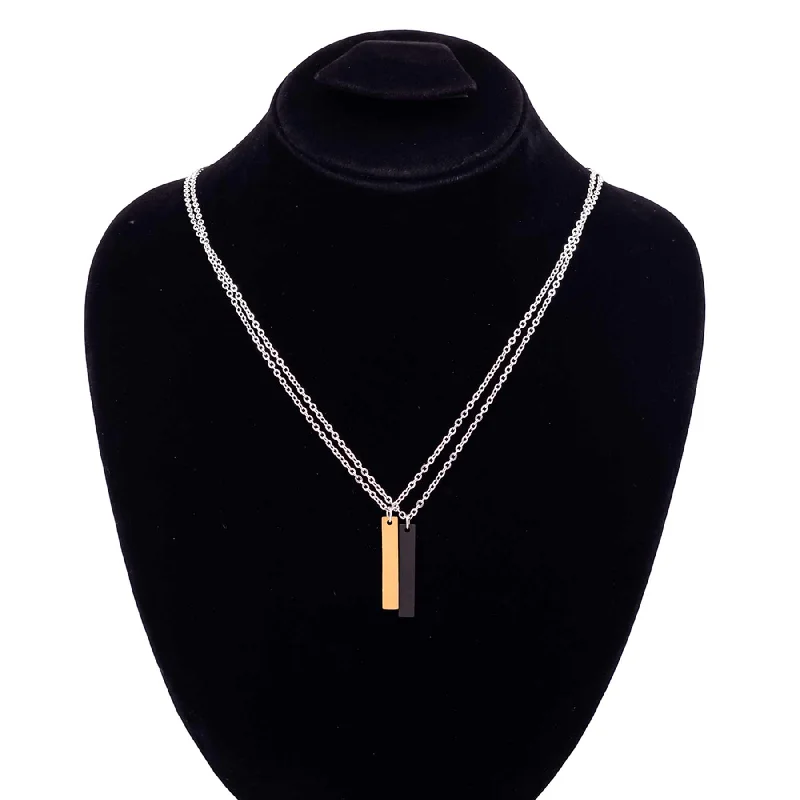 Five-knot necklace-Two Tone Pendent O40043